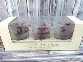 Pier 1 Scented Votive Candle Set of 3 with Holiday Holders - Joyous Noel - £30.92 GBP