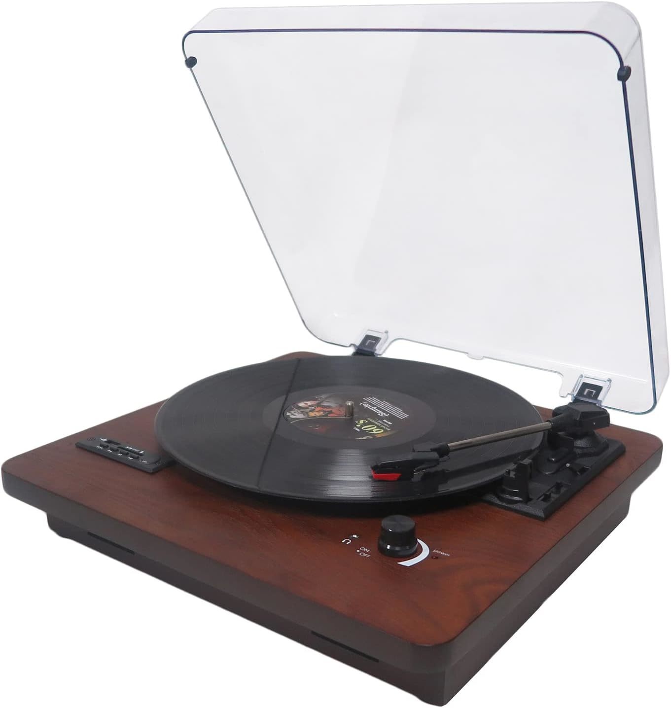 Bluetooth Record Player, 3 Speed Turntable With Built-In, Earphone Jack  			
