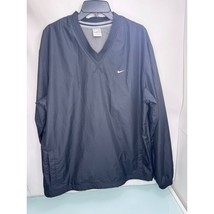 Vintage Nike Windbreaker Jacket Pullover V Neck Y2K Golf Black Long Sleeve XL - £23.39 GBP