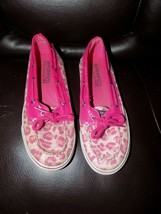 Sperry Top-Sider Biscayne 1 Eye Pink Cheetah Shoes Size 4 M Girl&#39;s EUC - £20.00 GBP