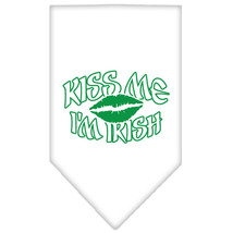 Kiss me I&#39;m Irish Screen Print Bandana White Size Large - £9.26 GBP