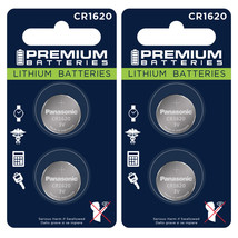 Premium Batteries Panasonic CR1620 3V Child Safe Lithium Coin Cell (4 Count) - £12.90 GBP