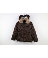 Vtg 90s Y2K Babydoll Womens Medium Distressed Faux Fur Trim Puffer Jacke... - $161.30 CAD