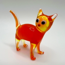 Clearance, Big Discount, Murano Glass, Handcrafted Unique Lovely Cat Fig... - $33.50