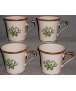 Set (4) Lenox HOLIDAY PATTERN Handled Mugs MADE IN USA - $1,853.10 MXN