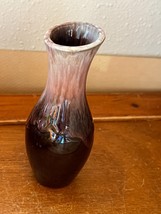 Small Vintage Japan Marked Brown &amp; Cream Drip Glaze Vase – 4.5 inches high x - £6.78 GBP