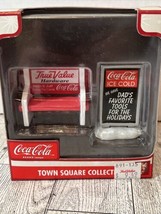 2004 Town Square Coca Cola - True Value Hardware Bench Sign Christmas NEW Coke - $21.46