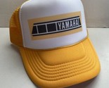 Vintage Yamaha Motorcycle Hat Trucker Hat snapback Gold Yellow  cap - $17.59
