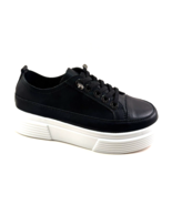 Bonavi 31F15-21 Black Leather Platform Slip On Fashion Sneaker - $109.00