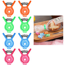 8 Bread Bagel Bag Clips Chip Snack Food Storage Sealing Bag Clamps Multi Purpose - £14.38 GBP