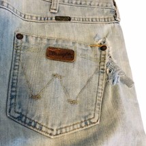 Vintage 90s Wrangler Boot Cut Jeans Mens 36X30 Cowboy Light Wash Distressed - $42.70