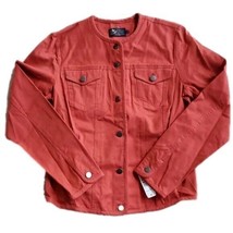 Pendleton Coral Red Colarless Button Up Jean Jacket Style Lightweight Size S NWT - £51.78 GBP