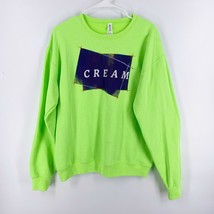 Vintage Jerzees Nublend ‘Cream’ Neon Green Crewneck Sweatshirt Medium - £28.84 GBP