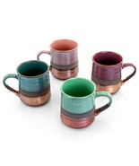 Gibson Home Copper Tonal 4 Piece 18 Ounce Round Stoneware Mug Set in Ass... - $58.65