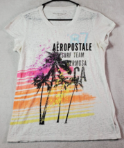 Aéropostale T Shirt Juniors Size XL White Graphic Print Short Sleeve Round Neck - £7.05 GBP