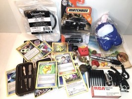 Vintage Junk Drawer Lot Baseball Pokemon Cards, Buttons, Jewelry, Matchb... - $27.00