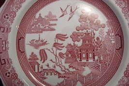 Spode Archive Collect Georgian Series Cranberry Red &quot;Willow&quot; Dinner Plate[2ra] - £19.49 GBP