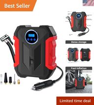 Digital Air Compressor for Car Auto Pump Portable Tire Inflator with LED... - $44.91