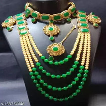 Kundan Bridal Jewelry Set Choker Necklace Earrings Dulhan Party Wedding Wear42 - £15.92 GBP