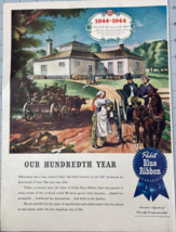 1944 Pabst Blue Ribbon Vintage Print Ad Hundredth Year Brewery Milwaukee Beer - £11.55 GBP