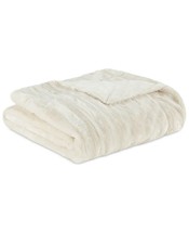 Madison Park Duke Brushed Long Faux Fur Throw Blanket-Ivory T4101236 - $41.57