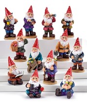 Miniature Gnome Figurines Set of 12 and Fantasy Gnome World Displayer for All image 2