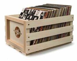 Crosley - AC1004A-NA - Record Storage Crate Holds up to 75 Albums - Natural - £47.50 GBP