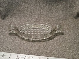 Imperial Glass Nucut Pattern #495 Star &amp; Button Handled Oval Relish Dish... - £11.32 GBP