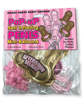 Pop Up Self Inflating Penis Mini Balloons - Pack Of 6 - $9.00