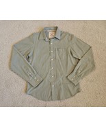 Hollister Button Up Long Sleeve Shirt Men&#39;s Size XL Green Pinstripe Athl... - $10.88