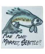 Ceramic Tile Pikes Place Market  Fish Painting 6 x 6 inches - £27.75 GBP