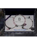 Bella Perlina European 3 Bangle Silver Charm Bracelet Set &quot;Hope Love Str... - $58.96 CAD