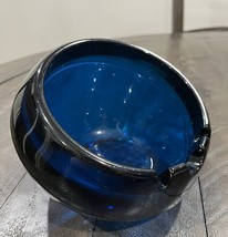 Vintage Mid Century Modern Viking Glass Orb Ashtray Cobalt Blue 6” Bluen... - $2,228.21 MXN