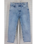 OLD NAVY Sky Hi Straight Extra High Rise Acid Wash Blue Jeans Womens 16 - $19.79