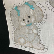 Puppy Blue Bow Fabric Panel 7584 Dog Doll Toy Pillow Springs Mills Vintage RARE - £20.91 GBP