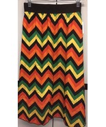 NWT LuLaRoe XL Green Gold Black Orange Red Zig Zag Heavy Satin Lined LOL... - $12.86