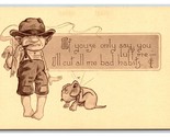 Artist Signed Fred Cavally Bowery Kids Say You Luff Me UNP Sepia DB Post... - $3.91