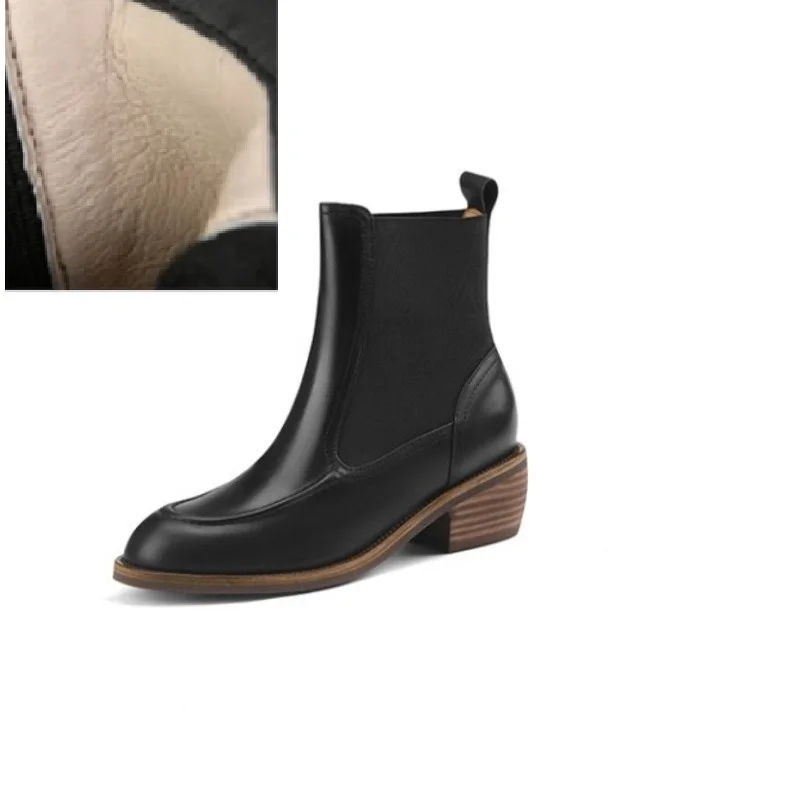 hide Chelsea Boots Ladies  Shoes Woman Ankle Boots   High Quality Women Shoes Re - £251.44 GBP