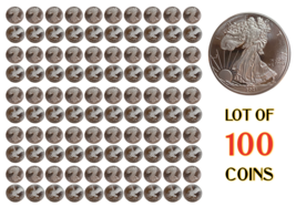 100 Lot 1 Troy OUNCE/OZ .999 Solid Titanium Walking Liberty Eagle Rounds Coins - £712.08 GBP