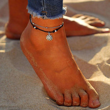 Vintage Boho Multi Layer Sun Anklet Ankle Bracelet - £13.28 GBP