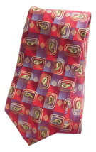 Robert Talbott 57 Inch Silk Tie for Men Geometric Medium Red Wine Best o... - $11.95