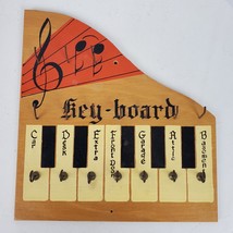 Vintage Wood Music Piano Keyboard Key Holder Wall ART 9x9 Inch - $19.64