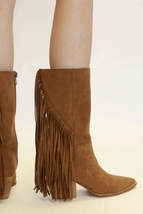 Beast Fashion Suede Fringe Point Toe Boots - $45.99