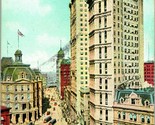 Vtg 1909 Postcard Park Row New York City Aerial View - Station C Cancel - $10.64