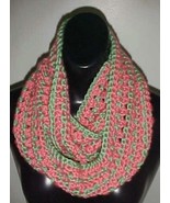 Hand Crochet Loop Infinity Circle Scarf/Neckwarmer #123 Seafoam Green/Co... - £10.30 GBP