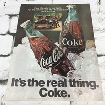 Vintage 1969 Coca-Cola Its The Real Thing Coke Soda Pop Advertising Art ... - $9.89