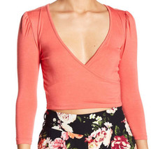 love, FiRE Juniors Surplice Three Quarter Sleeve Top Size Large, Spiced Coral - £15.63 GBP