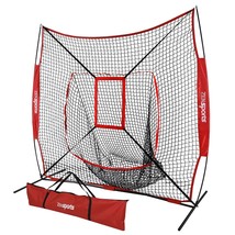 7&#39;X7&#39; Baseball Practice Net Pitching Aid With Strike Zone Training For Kids - £60.41 GBP