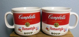 Set of 2 Vintage Campbell&#39;s Soup Mugs Homestyle 1989  Westwood  Korea 14 Oz - £14.75 GBP