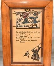 Antique 1910&#39;s RHYMES OF YE OLDE SIGN BOARDS Ye Robin Hood Frame &amp; Book ... - £70.00 GBP